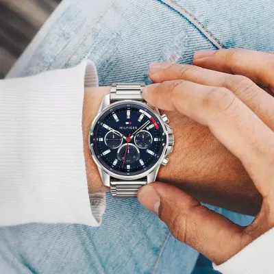 Tommy Hilfiger Mason Stainless Steel Blue Dial Men's Watch
